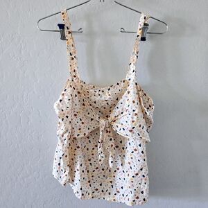 MADEWELL Womens Tie Front Cami Top Terrazzo Speckled Lightweight Tank Top